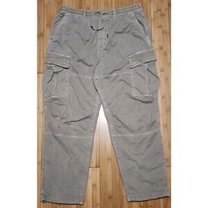 American Eagle Pants Mens L Khaki Flex Relaxed Cargo Skater Wide Leg Y2K Stretch